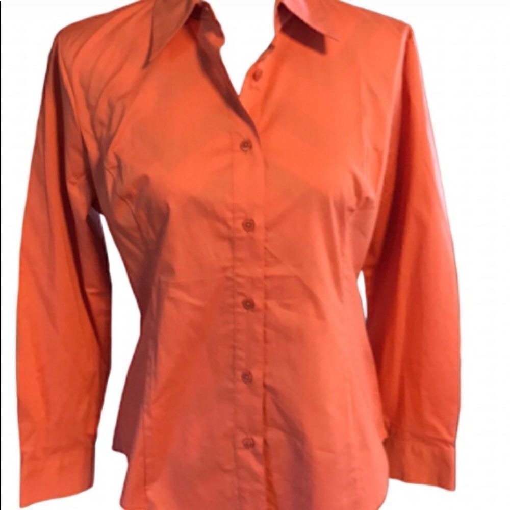 Chadwicks Petite Small Orange Button Down Top